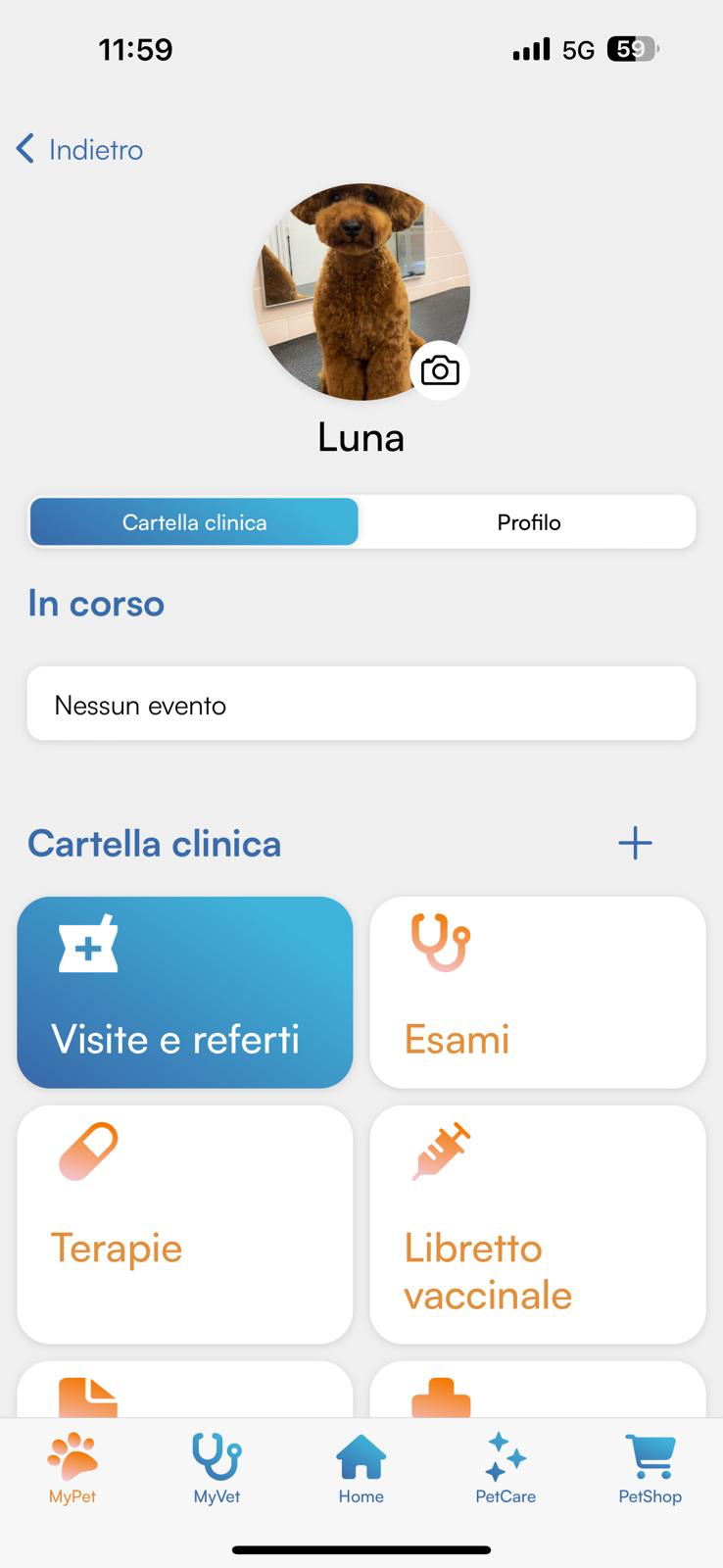 Schermata app MyVet 4